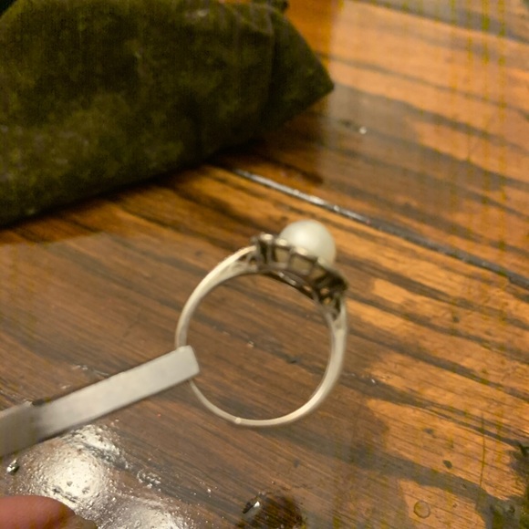 Pearl & Diamond silver ring - Picture 3 of 6